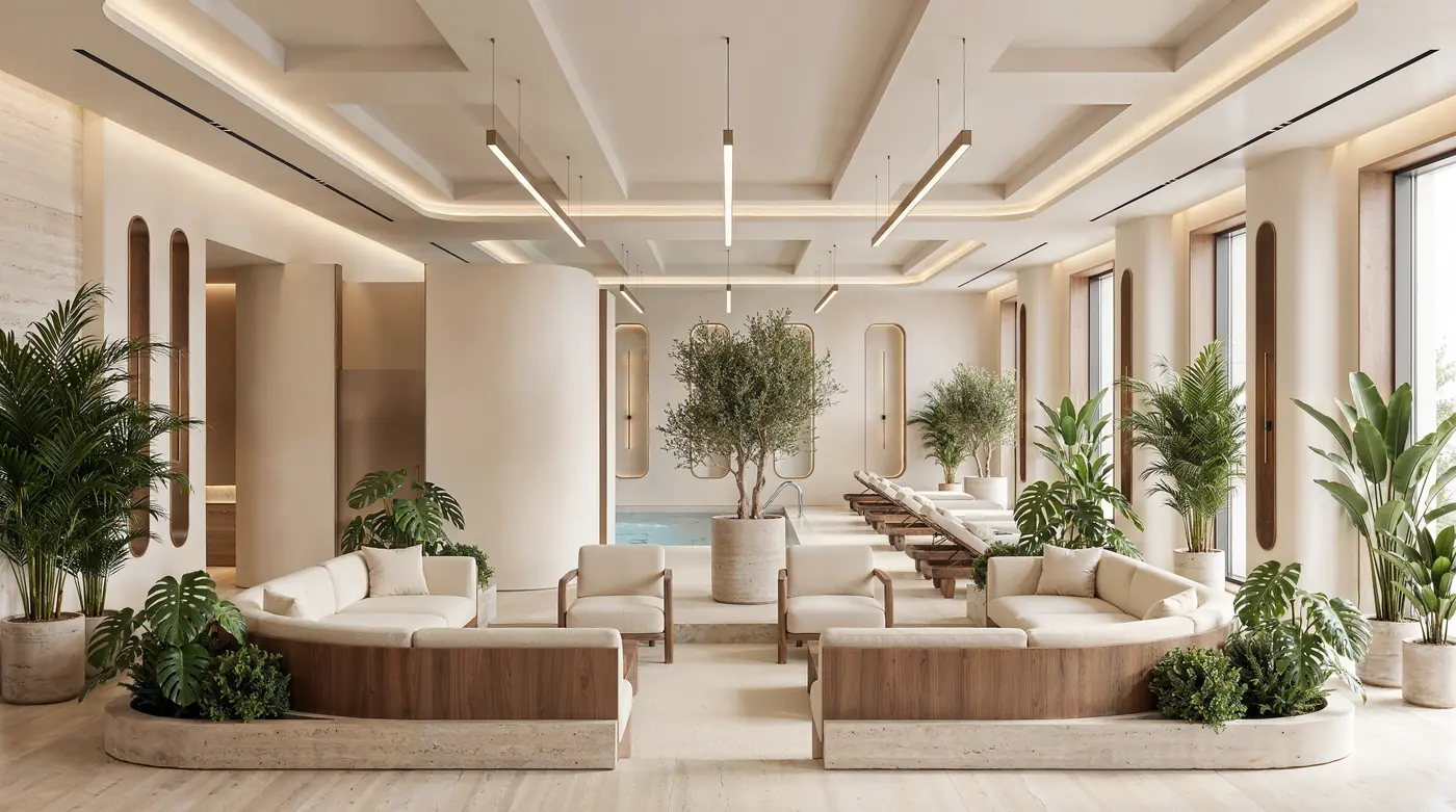 Relaxation lounges and spa boutique